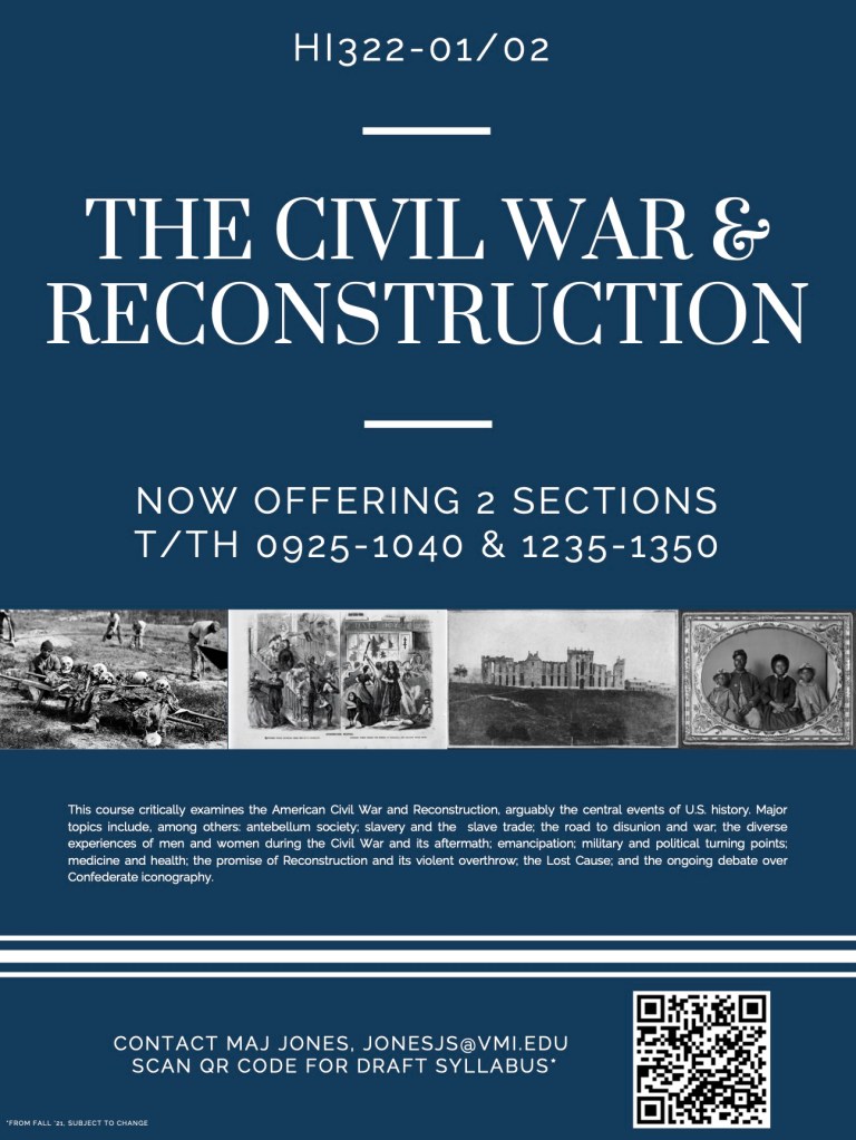 Course poster for Civil War and Reconstruction